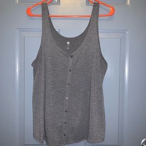 Gray Button Down Tank Top
